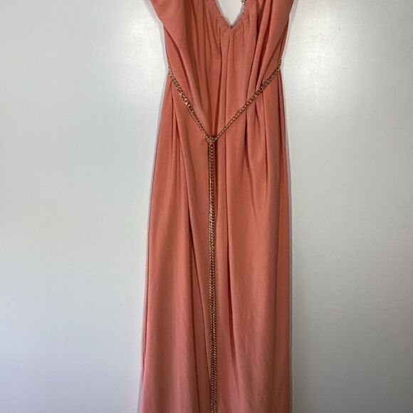 Ramy brook Ryder Chain-Trim High-Low Dress Peach Size Large - Picture 3 of 16